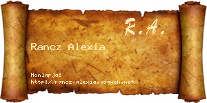Rancz Alexia névjegykártya